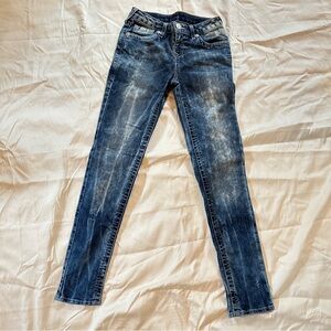 True Religion Acid Wash Skinny Jeans Girls 12